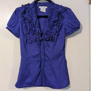 Charlotte Russo purple ruffled blouse